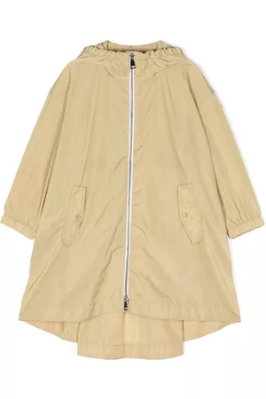Moncler Menina Casacos - Logo-print belted-waist rain jacket