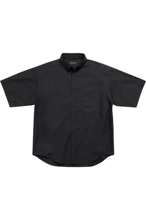 Balenciaga Homem Camisa Formal - Mirrored-logo cotton shirt