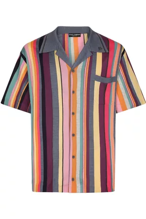Dolce & Gabbana Homem Camisa Formal - Stripe-print silk shirt
