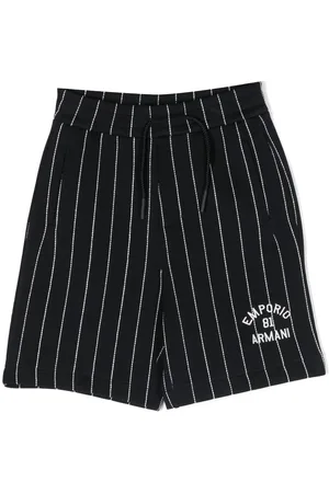 Emporio Armani Embroidered-logo striped shorts