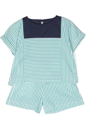Il gufo Menina Conjuntos - Stripe-print cotton short set