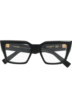 Balmain Oversize-frame logo-plaque glasses