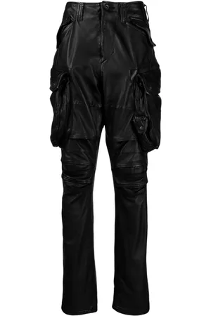 JULIUS Homem Calças Cargo - Leather tapered-leg cargo pants