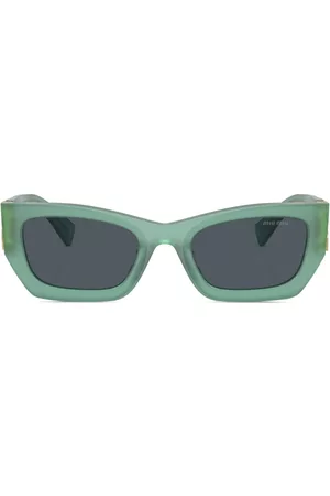 Miu Miu Mulher Óculos de Sol - Logo-plaque rectangle-frame sunglasses