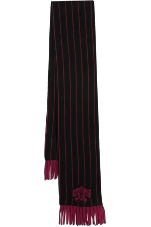 Barrie Stripe-print logo-crest scarf