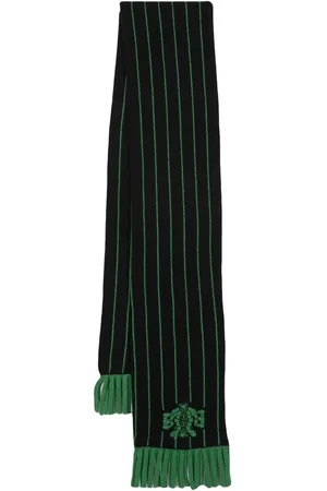 Barrie Stripe-print logo-crest scarf