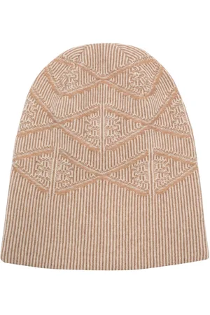 Barrie Monogram motif cashmere beanie hat