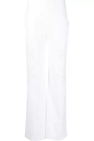 Moschino Mulher Calças Estampadas - Cutout-floral trousers