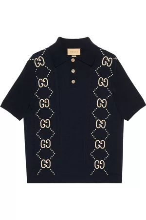 Gucci Homem Camisa Formal - GG cotton knit polo shirt