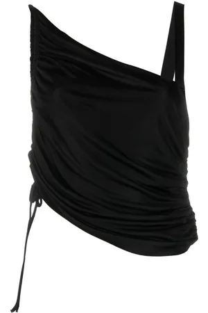 andre damo Draped asymmetric sleeveless top