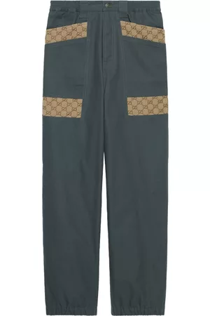Gucci Homem Jeans - Panelled monogram-pattern jeans