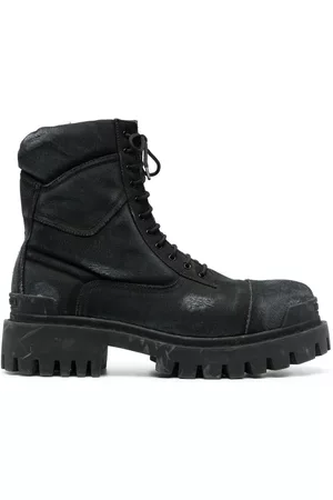 Balenciaga Homem Worn-effect combat boots