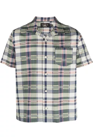 Ralph Lauren Homem Camisa Formal - Plaid-pattern seersucker shirt