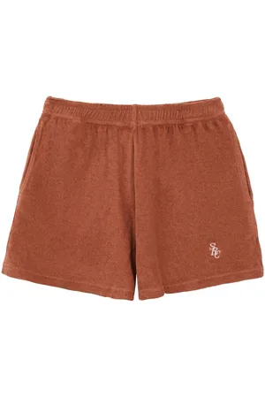 Sporty & Rich Logo-embroidered towelling-finish shorts