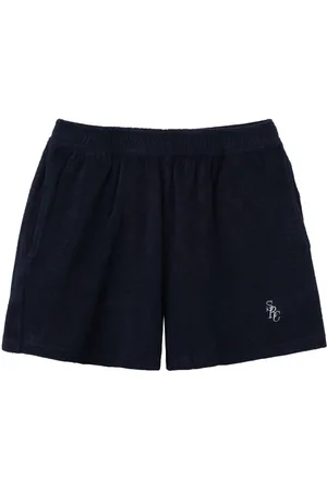 Sporty & Rich Embroidered-logo cotton shorts