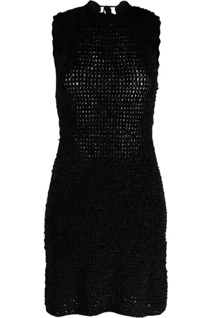 Ganni Mulher Vestidos de Malha - Open-back crochet minidress