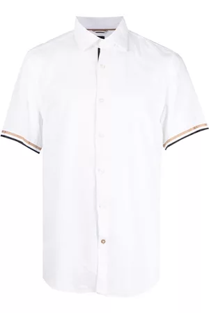 HUGO BOSS Homem Camisas de Manga curta - Short-sleeve cotton-linen shirt