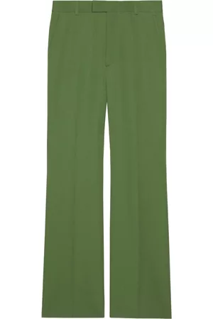 Gucci Homem Calças Formal - Straight-leg gabardine-weave trousers