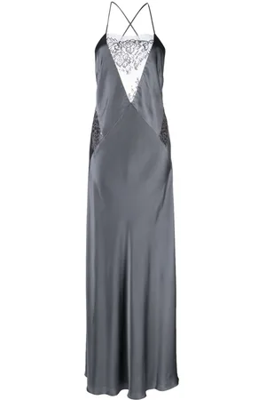 Michelle Mason Lace detail silk gown