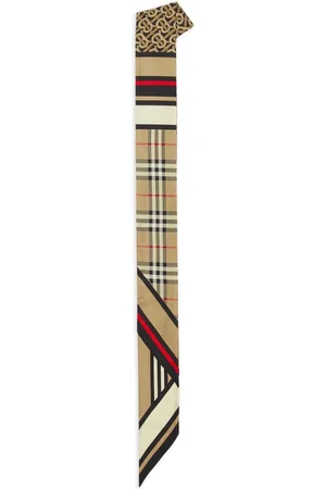 Burberry Montage-print silk skinny scarf