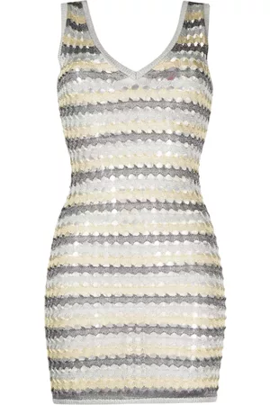 Solid Mulher Mini Vestidos - Tricot-knit mini dress