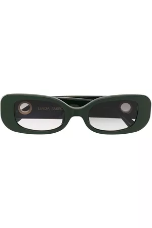 Linda Farrow Mulher Óculos de Sol - Eyelet-embellished oval-frame sunglasses