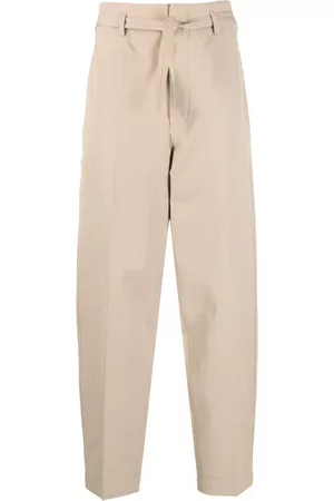 LEMAIRE Homem Calças Formal - Tie-fastening cotton tailored trousers