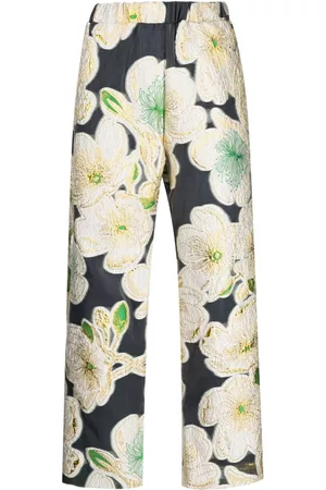 STINE GOYA Mulher Calças Estampadas - Isra floral-jacquard trousers