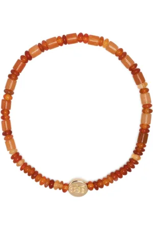 LUIS MORAIS 14kt yellow gold Horus Eyes beaded bracelet