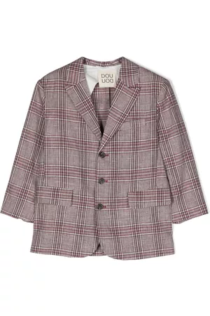 DOUUOD KIDS Menina Blazers - Checked single-breasted blazer