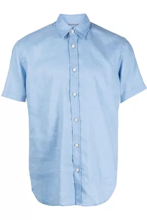HUGO BOSS Homem Camisas de Manga curta - Short-sleeve linen blend shirt