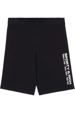Sporty & Rich Reflective logo-print cycling shorts