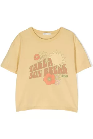 The New Society Menina T-shirts & Manga Curta - Slogan-print cotton T-shirt