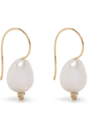 Mizuki 14kt yellow Sea of Beauty pearl and diamond earrings