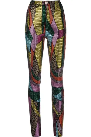 Philipp Plein Rainbow patchwork denim jeggings