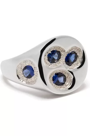 Bleue Burnham Homem Anéis - Chloroplast sapphire signet ring