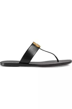 Gucci Mulher Tangas - Double G leather thong sandals