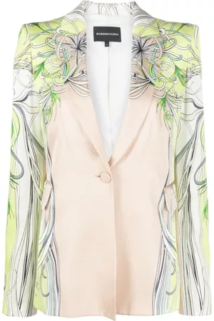 BCBG Max Azria Mulher Blazer estampado - Abstract-print single-button blazer