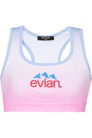 Balmain X Evian logo-print sports bra