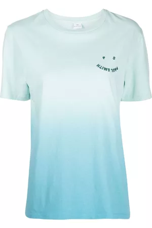 Paul Smith Mulher T-shirts & Manga Curta - Ombré-effect organic-cotton T-shirt