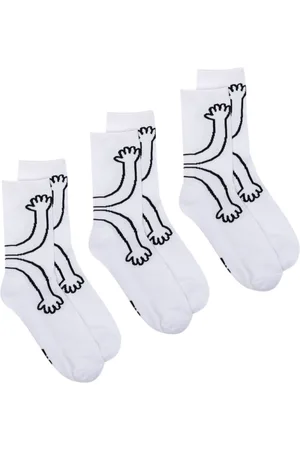 Natasha Zinko Hands-print three-pack socks