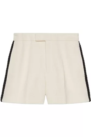 Gucci Mulher Calções - Braid-embellished tweed shorts