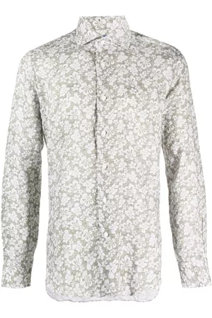 BARBA Homem Camisas de Linho - Floral-print linen shirt