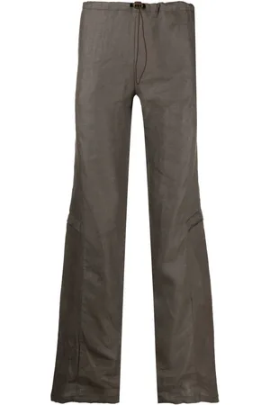 robyn lynch Drawstring-waist linen cargo trousers