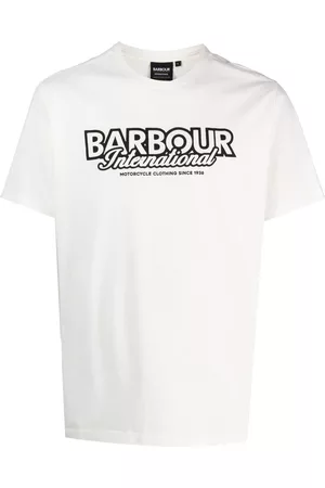 Barbour Homem T-shirts & Manga Curta - Logo-print short-sleeved cotton T-shirt