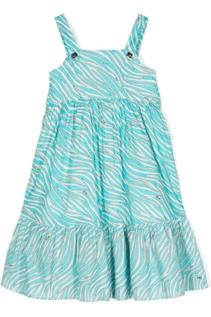 Michael Kors Menina Vestidos - Ruffled-trim printed dress