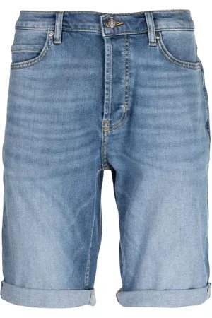 HUGO BOSS Homem Calções - Tapered-leg stretch denim shorts