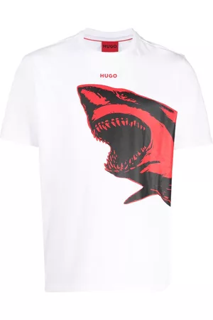 HUGO BOSS Homem T-shirts & Manga Curta - Shark-print cotton T-shirt