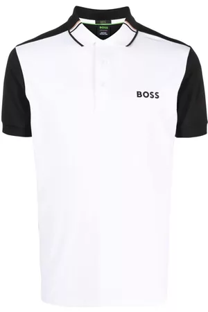 HUGO BOSS Homem Camisa Formal - Two-tone logo-print polo shirt