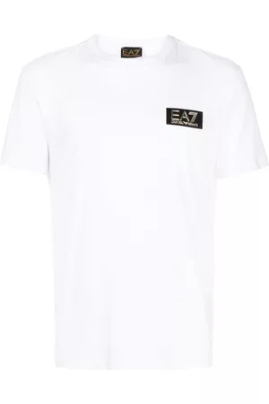 EA7 Homem T-shirts & Manga Curta - Logo-plaque cotton T-shirt